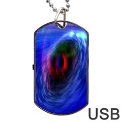 Black Hole Blue Space Galaxy Dog Tag Usb Flash (two Sides) by Mariart