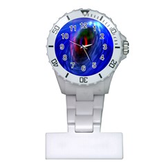 Black Hole Blue Space Galaxy Plastic Nurses Watch by Mariart