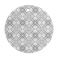 Background Pattern Diagonal Plaid Black Line Ornament (round) by Mariart