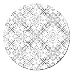 Background Pattern Diagonal Plaid Black Line Magnet 5  (round) by Mariart