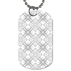 Background Pattern Diagonal Plaid Black Line Dog Tag (two Sides)