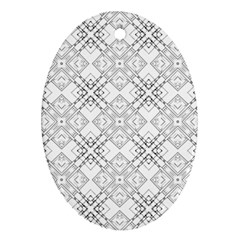 Background Pattern Diagonal Plaid Black Line Oval Ornament (two Sides) by Mariart