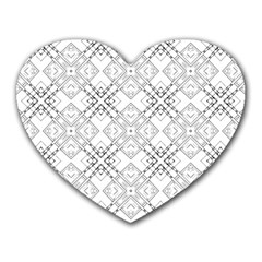 Background Pattern Diagonal Plaid Black Line Heart Mousepads by Mariart