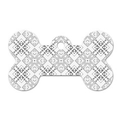 Background Pattern Diagonal Plaid Black Line Dog Tag Bone (two Sides) by Mariart