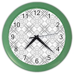 Background Pattern Diagonal Plaid Black Line Color Wall Clocks