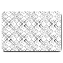 Background Pattern Diagonal Plaid Black Line Large Doormat  by Mariart