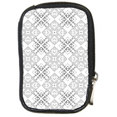 Background Pattern Diagonal Plaid Black Line Compact Camera Cases