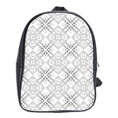 Background Pattern Diagonal Plaid Black Line School Bag (large)