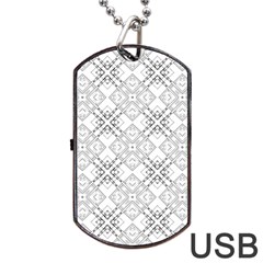 Background Pattern Diagonal Plaid Black Line Dog Tag Usb Flash (two Sides) by Mariart