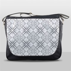 Background Pattern Diagonal Plaid Black Line Messenger Bags