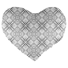 Background Pattern Diagonal Plaid Black Line Large 19  Premium Flano Heart Shape Cushions