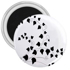 Black Leaf 3  Magnets