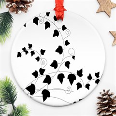 Black Leaf Ornament (round)