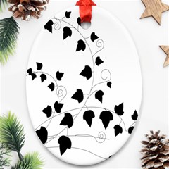 Black Leaf Ornament (oval)