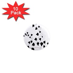 Black Leaf 1  Mini Magnet (10 Pack) 