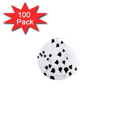 Black Leaf 1  Mini Magnets (100 Pack)  by Mariart