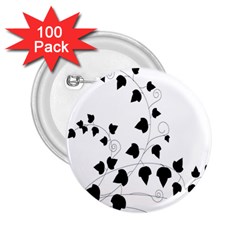 Black Leaf 2 25  Buttons (100 Pack) 