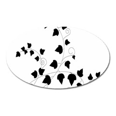 Black Leaf Oval Magnet by Mariart