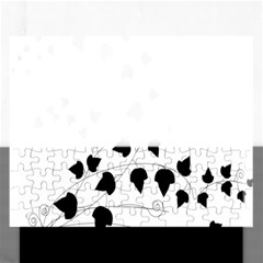 Black Leaf Rectangular Jigsaw Puzzl by Mariart