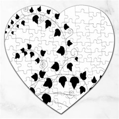 Black Leaf Jigsaw Puzzle (heart) by Mariart