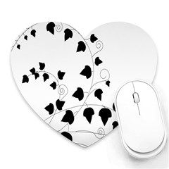 Black Leaf Heart Mousepads by Mariart