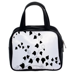 Black Leaf Classic Handbags (2 Sides) by Mariart