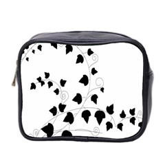 Black Leaf Mini Toiletries Bag 2-side