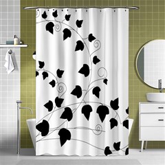 Black Leaf Shower Curtain 48  X 72  (small) 