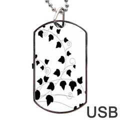 Black Leaf Dog Tag Usb Flash (one Side)