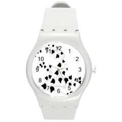 Black Leaf Round Plastic Sport Watch (m)