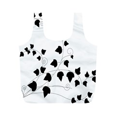 Black Leaf Full Print Recycle Bags (m) 