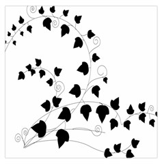 Black Leaf Large Satin Scarf (square)