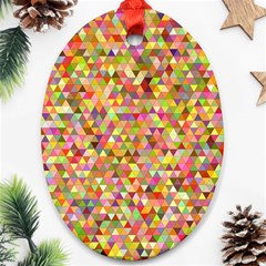 Multicolored Mixcolor Geometric Pattern Ornament (oval)