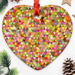 Multicolored Mixcolor Geometric Pattern Ornament (heart) by paulaoliveiradesign