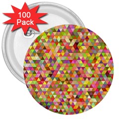 Multicolored Mixcolor Geometric Pattern 3  Buttons (100 Pack)  by paulaoliveiradesign