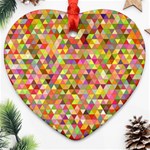 Multicolored Mixcolor Geometric Pattern Heart Ornament (Two Sides) Front