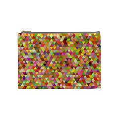 Multicolored Mixcolor Geometric Pattern Cosmetic Bag (medium)  by paulaoliveiradesign