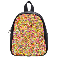 Multicolored Mixcolor Geometric Pattern School Bag (small) by paulaoliveiradesign