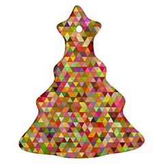 Multicolored Mixcolor Geometric Pattern Christmas Tree Ornament (two Sides)