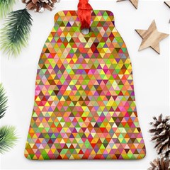 Multicolored Mixcolor Geometric Pattern Bell Ornament (two Sides)