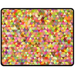 Multicolored Mixcolor Geometric Pattern Double Sided Fleece Blanket (medium)  by paulaoliveiradesign