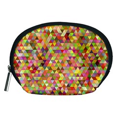 Multicolored Mixcolor Geometric Pattern Accessory Pouches (medium)  by paulaoliveiradesign