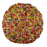 Multicolored Mixcolor Geometric Pattern Large 18  Premium Flano Round Cushions Front