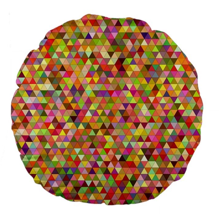 Multicolored Mixcolor Geometric Pattern Large 18  Premium Flano Round Cushions