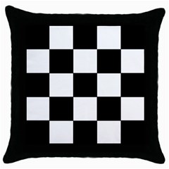 Grid Domino Bank And Black Throw Pillow Case (black) by Nexatart