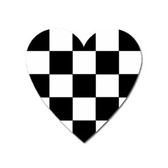 Grid Domino Bank And Black Heart Magnet by Nexatart