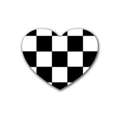 Grid Domino Bank And Black Rubber Coaster (heart)  by Nexatart