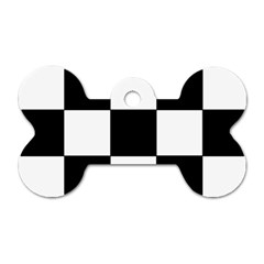 Grid Domino Bank And Black Dog Tag Bone (one Side) by Nexatart