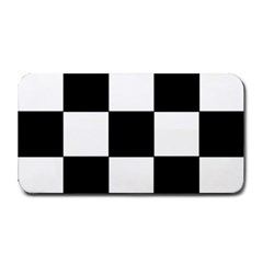 Grid Domino Bank And Black Medium Bar Mats by Nexatart