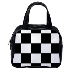 Grid Domino Bank And Black Classic Handbags (one Side) by Nexatart